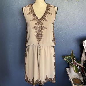 Light gray/beige beaded dress - size small/medium